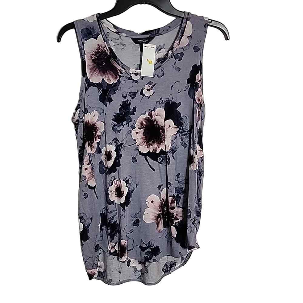 Simply Vera Wang Sleeveless Floral Blouse, NWT, Medium